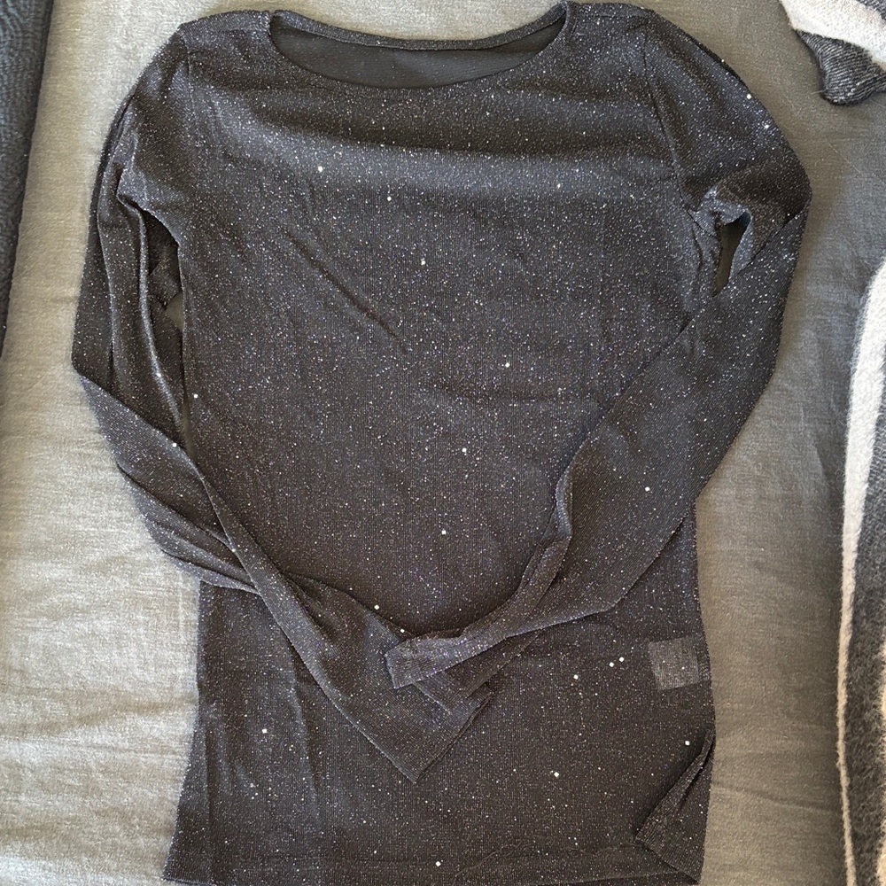 Sparkly Black Long Sleeve Top